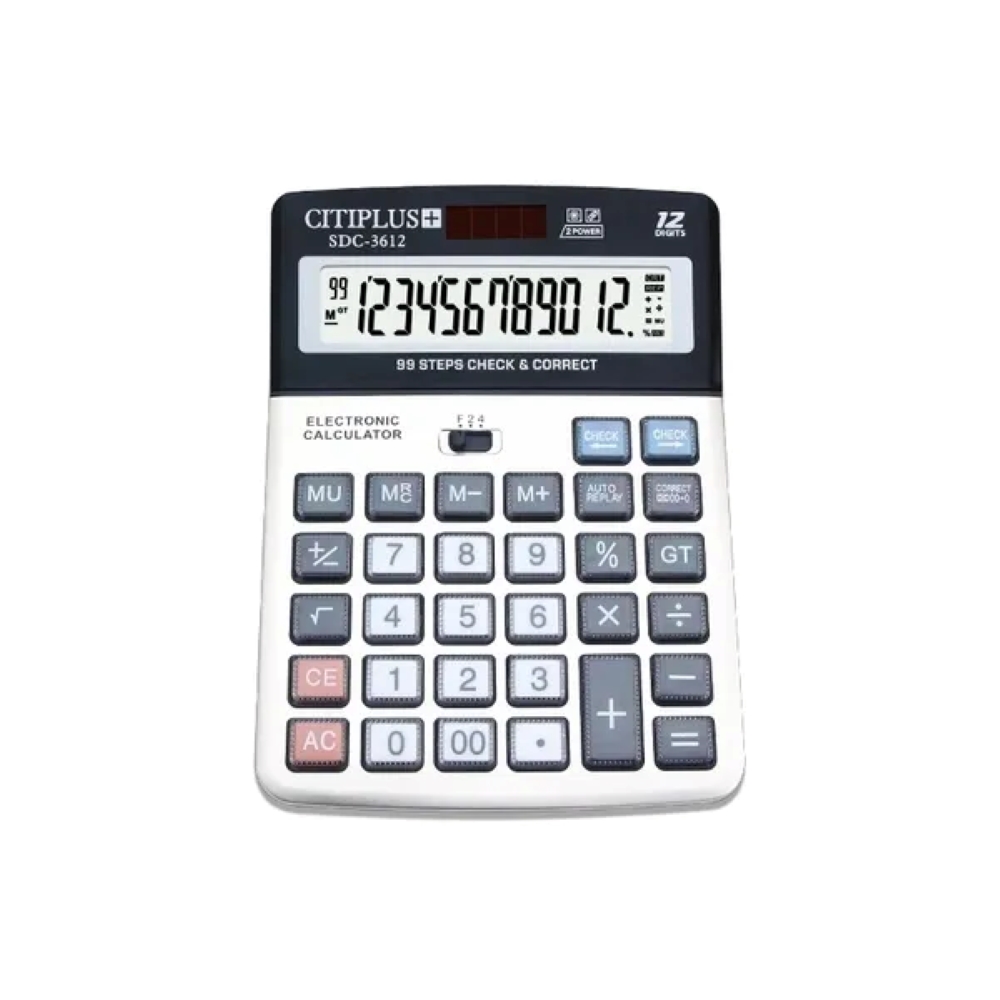 Citiplus Glass Key Series Electronic Calculator - SDC-3612