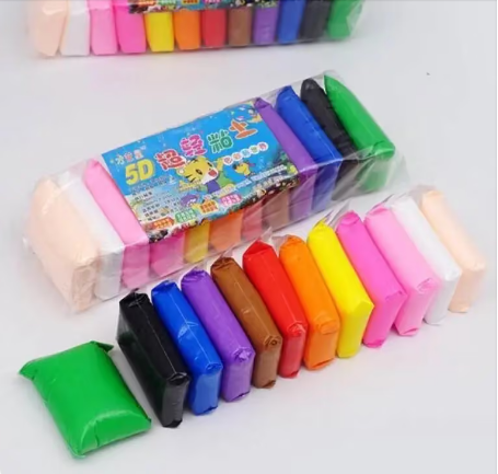 Diy Light Clay Super Colourful Non - Toxic, Multi Colour - 12 Pc