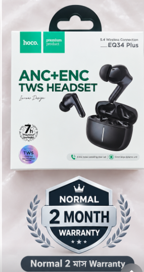 EQ34 Plus Rima ANC+ENC TWS Earbud (App Supported) | Long 7-Hour Playtime & Bluetooth 5.4